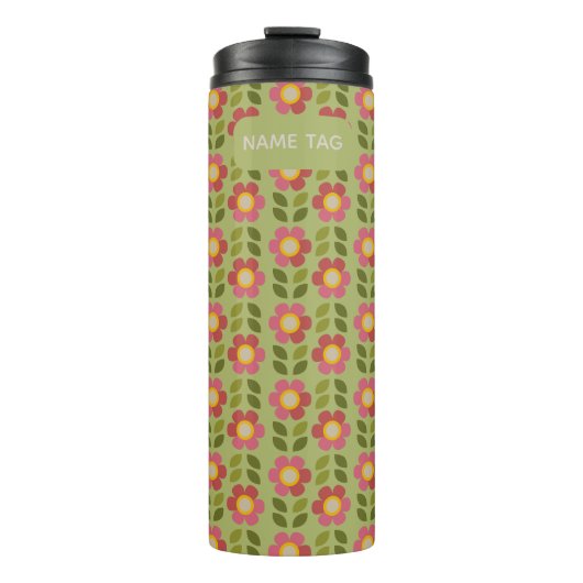 Mossy Bloom Floral Thermal Tumbler Thermosbecher (Vorderseite)