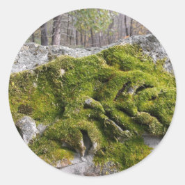 Mossy Broken Headstone Runder Aufkleber