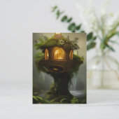 Mossy Fairy House Postkarte (Stehend Vorderseite)
