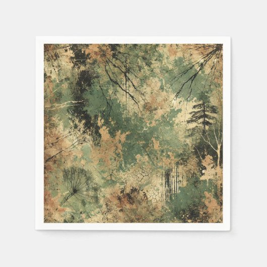 Mossy Fall Forest Floor gestresste Tinte Decoupage Serviette (Vorderseite)