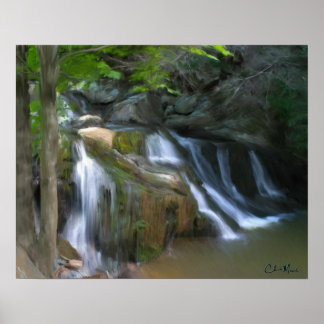 Mossy Falls - Malerei Poster