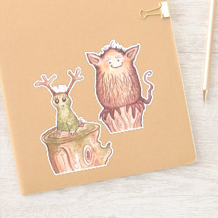 Mossy Forest Critters Vinyl Stickers Aufkleber