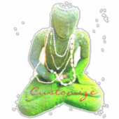 Mossy Green Buddha meditiert Thunder_Cove Aufkleber (Vorderseite)