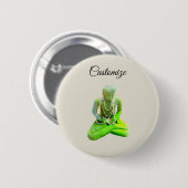 Mossy Green Buddha meditiert Thunder_Cove Button (Vorne & Hinten)