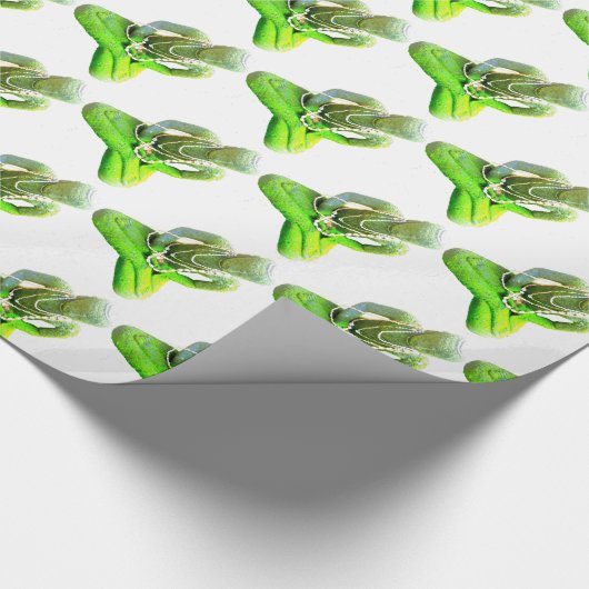 Mossy Green Buddha meditiert Thunder_Cove Geschenkpapier (Ecke)