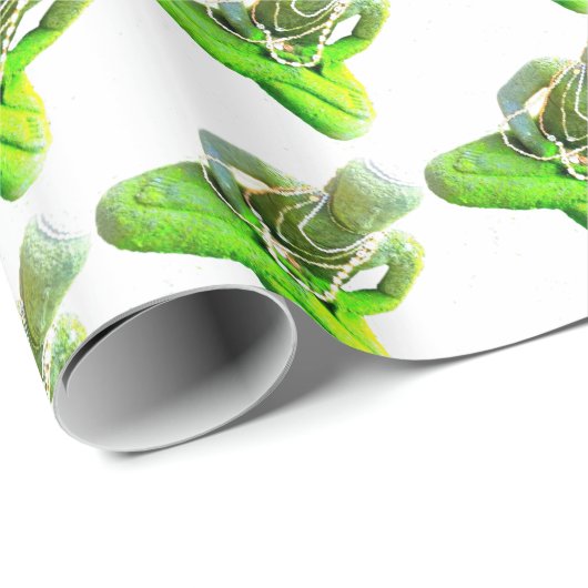 Mossy Green Buddha meditiert Thunder_Cove Geschenkpapier (Rolleneckpunkt)