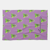 Mossy Green Buddha meditiert Thunder_Cove Geschirrtuch (Horizontal)