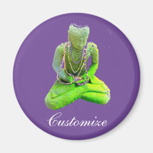 Mossy Green Buddha meditiert Thunder_Cove Magnet