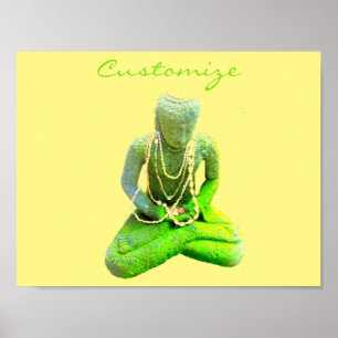 Mossy Green Buddha meditiert Thunder_Cove Poster