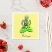 Mossy Green Buddha meditiert Thunder_Cove Serviette (Beispiel)
