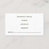 Mossy Green Business Card Visitenkarte (Rückseite)