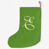 Mossy Green Monogram Christmas Strumpf Kleiner Weihnachtsstrumpf (Rückseite)