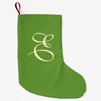 Mossy Green Monogram Christmas Strumpf Kleiner Weihnachtsstrumpf