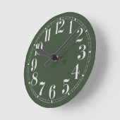 Mossy Green und White Wall Clock Runde Wanduhr (Winkel)