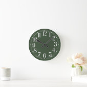 Mossy Green und White Wall Clock Runde Wanduhr (Zuhause)
