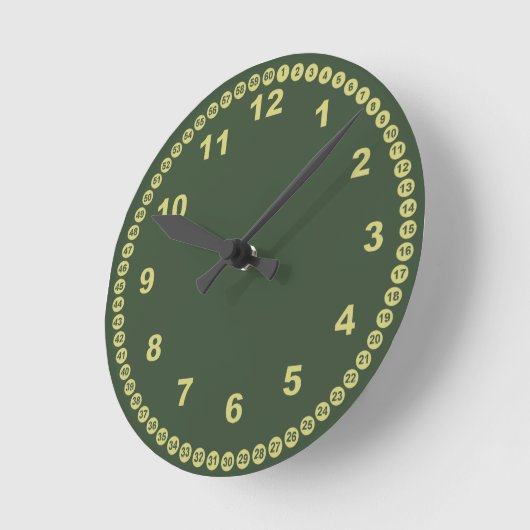 Mossy Green Wall Clock Runde Wanduhr (Winkel)