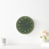 Mossy Green Wall Clock Runde Wanduhr (Zuhause)