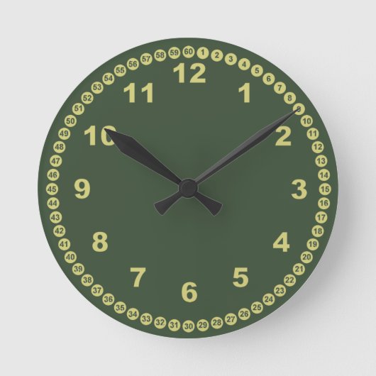 Mossy Green Wall Clock Runde Wanduhr (Vorderseite)