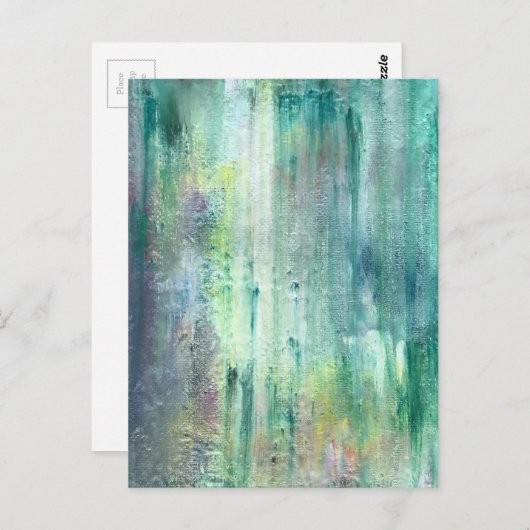 Mossy-Hand bemalt Abstrakt Wabi Sabi Kunst Postkarte (Vorne/Hinten)