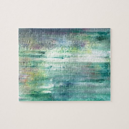 Mossy-Hand bemalt Abstrakt Wabi Sabi Kunst Puzzle (Horizontal)