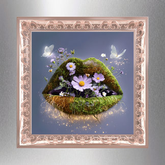 Mossy Lips Floral Art Print Poster