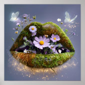 Mossy Lips Floral Art Print Poster (Vorne)