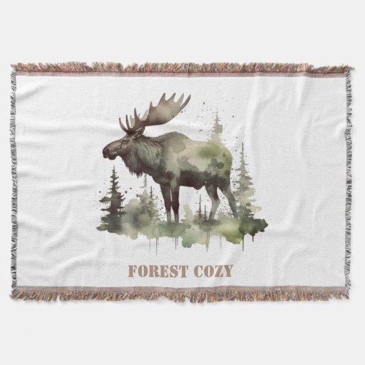 Mossy Moose Wildlife Portrait, kundenspezifisch Decke (Vorderseite)