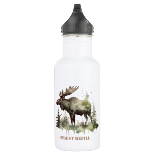 Mossy Moose Wildlife Portrait, kundenspezifisch Edelstahlflasche (Rechts)
