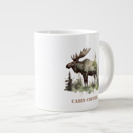 Mossy Moose Wildlife Portrait, kundenspezifisch Jumbo-Tasse (Vorderseite Rechts)