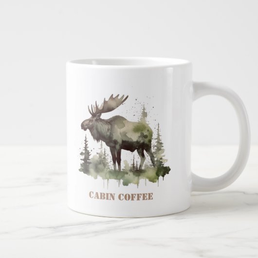 Mossy Moose Wildlife Portrait, kundenspezifisch Jumbo-Tasse (Rechts)