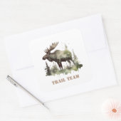 Mossy Moose Wildlife Portrait, kundenspezifisch Quadratischer Aufkleber (Umschlag)