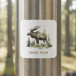 Mossy Moose Wildlife Portrait, kundenspezifisch Quadratischer Aufkleber