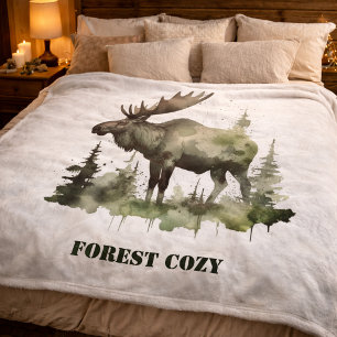 Mossy Moose-Wildlife-Porträt Fleecedecke