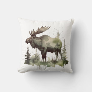 Mossy Moose-Wildlife-Porträt Kissen