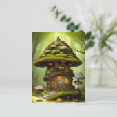 Mossy Mushroom Fairy House Postkarte (Stehend Vorderseite)