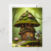 Mossy Mushroom Fairy House Postkarte (Vorne/Hinten)