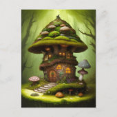 Mossy Mushroom Fairy House Postkarte (Vorderseite)
