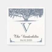 Mossy Oak Tree in Blue Wedding Napkin Serviette (Vorderseite)