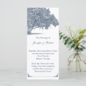 Mossy Oak Tree in Blue Wedding Program Programm (Stehend Vorderseite)