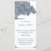 Mossy Oak Tree in Blue Wedding Program Programm (Vorderseite)
