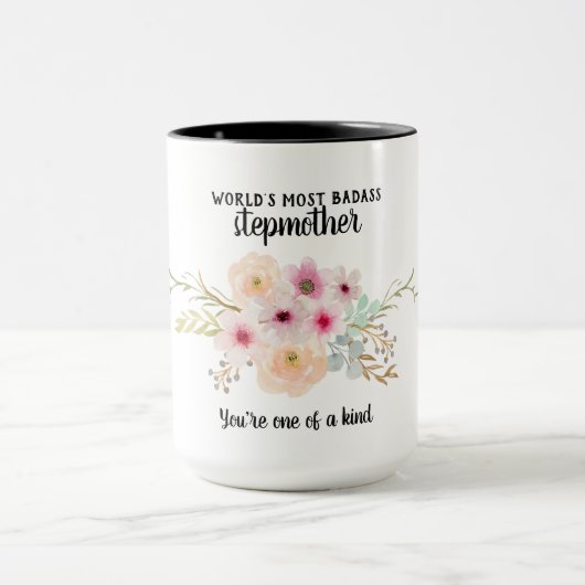 Most Badass Stepmutter - Eine Art Blume Tasse (Zentrum)