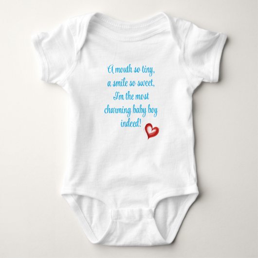 Most Charming Baby Boy Gift, Welcome Little One, Baby Strampler (Vorderseite)