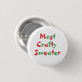 "Most Crafty Sweater" Award Button (Vorne & Hinten)