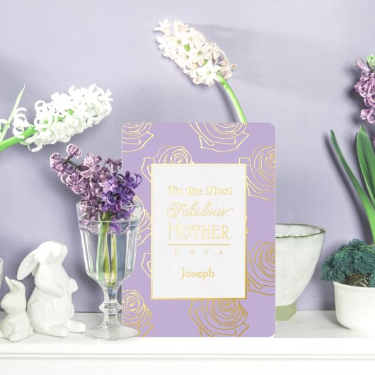 Most Fabulous Mother Lavender Foil Invitation Folieneinladung