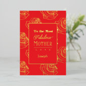 Most Fabulous Mother Red Rose Foil Invitation Folieneinladung (Stehend vorne)