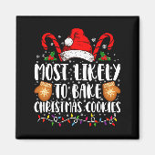 Most Likely Bake Christmas Cookie Xmas Family Magnet (Vorne)