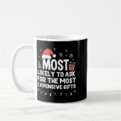 Most Likely To Ask For Expensive Christmas Funny X Kaffeetasse (Links)
