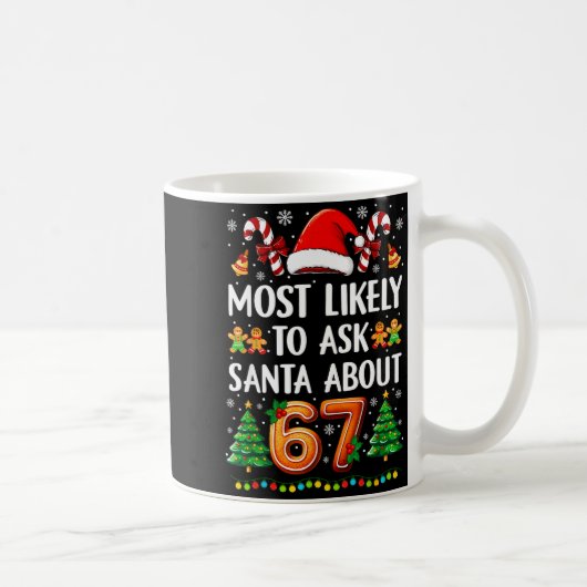 Most Likely To Ask Santa About 67 Funny Christmas Kaffeetasse (Rechts)