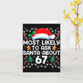 Most Likely To Ask Santa About 67 Funny Christmas  Karte (Gelbe Blume)