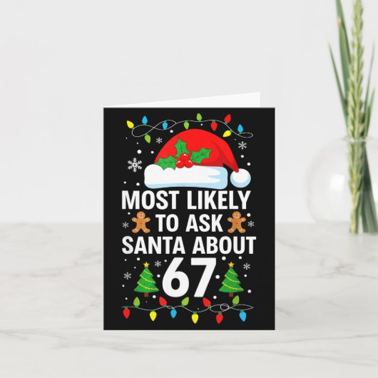 Most Likely To Ask Santa About 67 Funny Christmas Karte (Vorderseite)